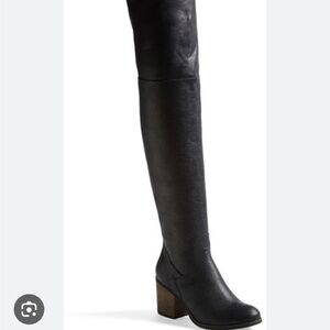 Hinge Black Over the Knee Boots
